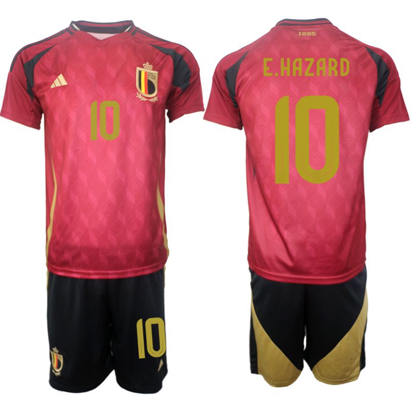 Men 2024-2025 Season Belgium home red #10 Soccer Jersey-0
